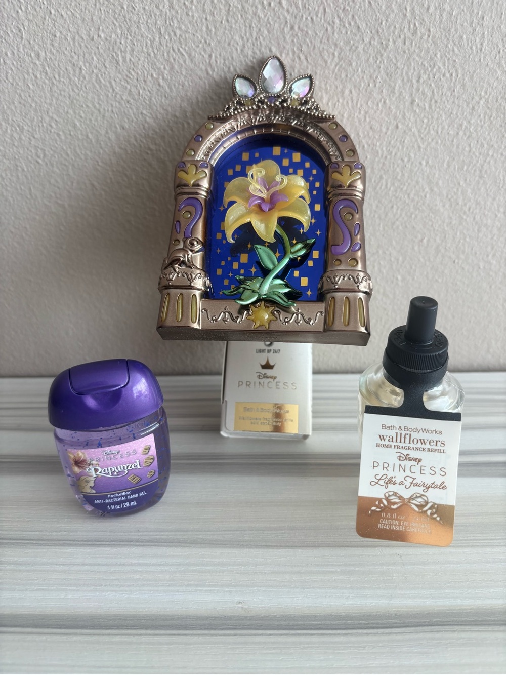 Bath Body Works Disney Princess Lot Wallflower Plug, Refill & Hand Sanitizer
